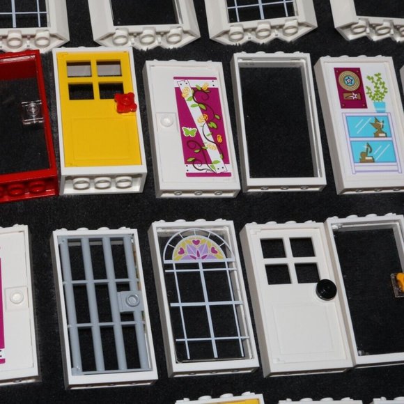 Lego friends doors windows white frames 28327 lot castle door, panes - Picture 13 of 16